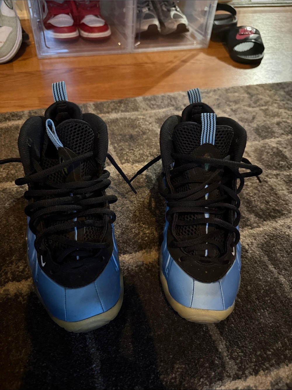 Nike Kids Blue and Black Foamposite-Style Sneakers